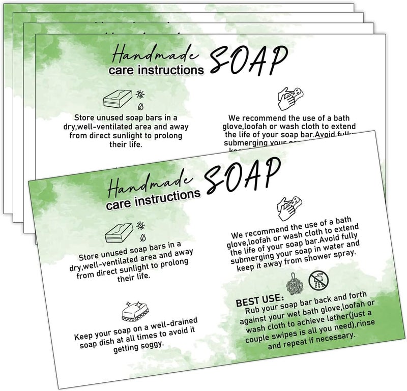 Handmade Soap Care Instructions Handmade Soap Bar Card Instructions for Soap Maker Clients Soap Care Guide Feminine Soap Care Card Minimalist Soap Care Card Template  50 Pack 