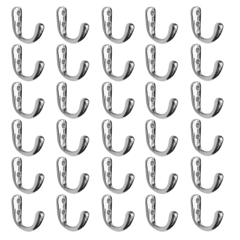 PROMIXO Cloth Hooks Single Pin Stainless Steel Hanger for Door, Bedroom, Bathroom, Wardrobes for Hanging Clothes Towel, Keys, Bags (Pack of 30) - Image 1