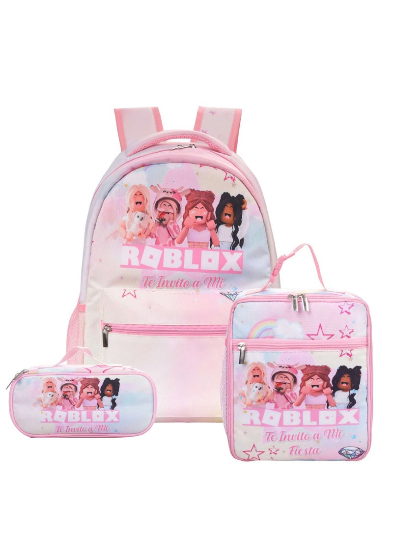 روبلوكس على ظهره مقلمة حقيبة ثلاثة قطعة دعوى الرجال والنساء الترفيه الرياضة حقيبة السفر طالب حقيبة المدرسة