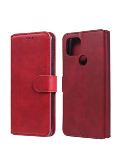 HuHa Case Cover For For Google Pixel 5 XL / Pixel 4a 5G Classic Calf Texture PU + TPU Horizontal Flip Leather Case, with Holder & Card Slots & Wallet(Red) 