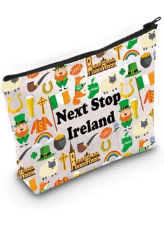 JXGZSO JXGZSO Ireland Trip Gift Next Stop Ireland Cosmetic Bag Ireland Travel Pouch Ireland Vacation Makeup Bag Traveler Gift 