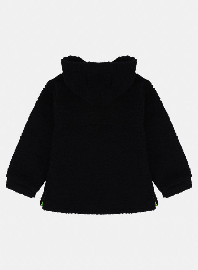 playmore Kids Unisex Fleeced Teddy Jacket – Black - Image 2