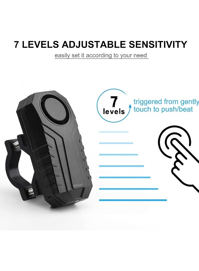 WSDCAM Anti-Theft Bike Alarm with Mount, 113dB Burglar Vibration Motorcycle Bicycle Alarm Security System Waterproof Cycle Bike Alarm with Remote - Image 5