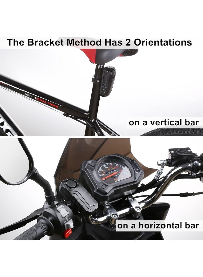 WSDCAM Anti-Theft Bike Alarm with Mount, 113dB Burglar Vibration Motorcycle Bicycle Alarm Security System Waterproof Cycle Bike Alarm with Remote - Image 3