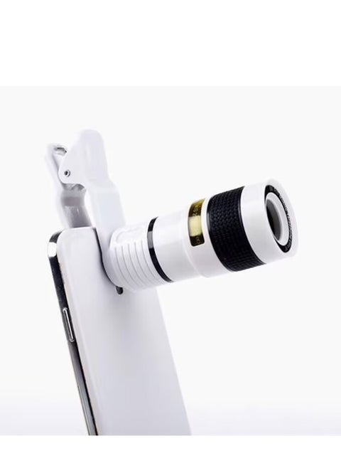 Mobile phone camera lens, 8X/12X universal clip on high-definition lens, compatible with all types of smartphones