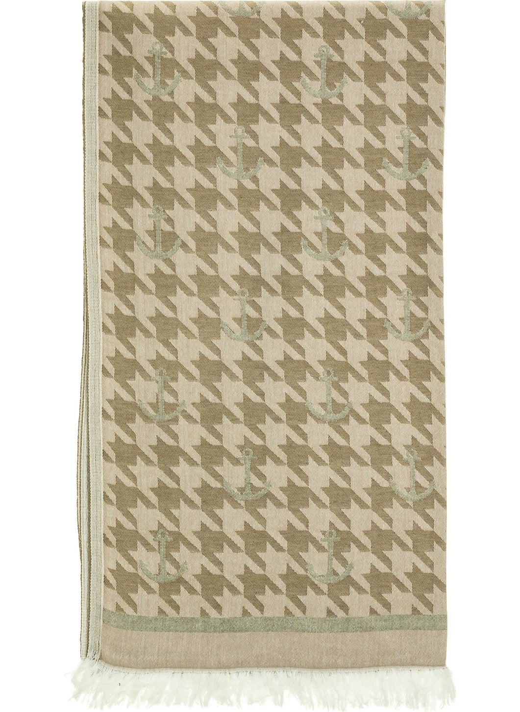 Rosa Bianca Beige Anchor Piyedepul Jacquard Doubleface Cotton Loincloth 