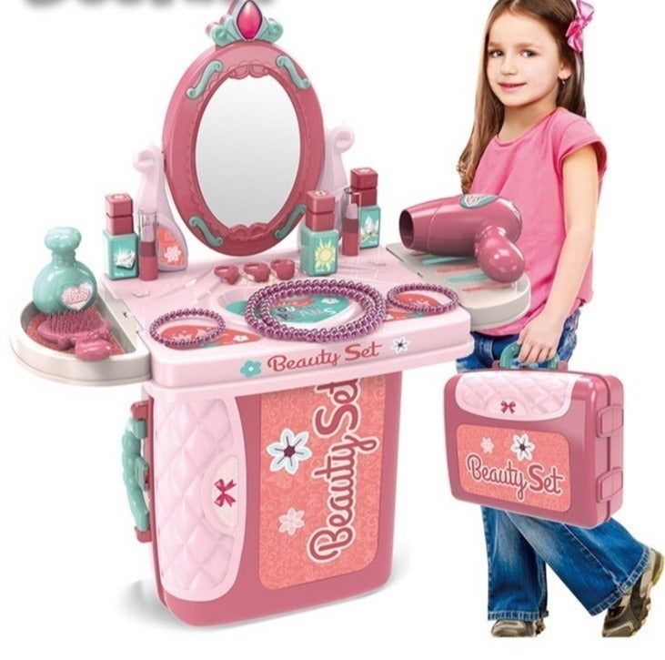 Toddler Beautydresser Playset Princess Makeup Table Toy Role Play Gift for Girls Age Three and Up - Image 1