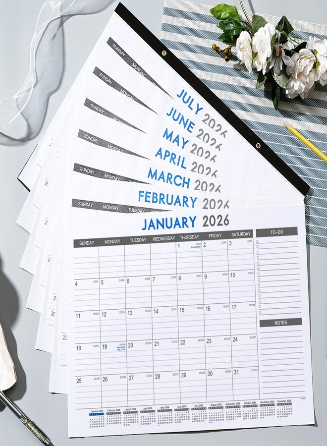 ترسيز تقويم مكتبي لعام 2026 - تقويم مكتبي/جداري لعام 2026، من يناير 2026 إلى ديسمبر 2026، مقاس 12 × 17 بوصة، للمهام والملاحظات، لوحة تقويم لمدة 12 شهرًا مع واقيات زوايا سوداء، تقويم مكتبي كبير - Image 2