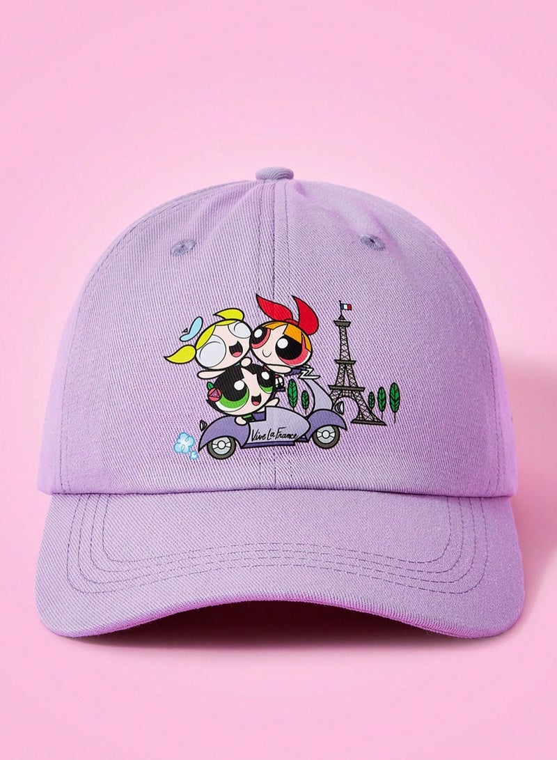 قبعة فتيات القوه باللون البنفسجي مزودة بحزام خلفي قابل للتعديل ليناسب مختلف المقاسات مناسبه لرحلات الصيف والمسابح والشاطئ - Image 1