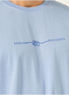 Styli Slogan Print Round Neck Oversized T-Shirt  - Image 4