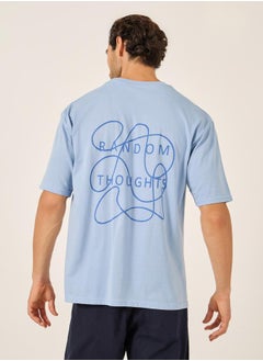 Styli Slogan Print Round Neck Oversized T-Shirt  - Image 5