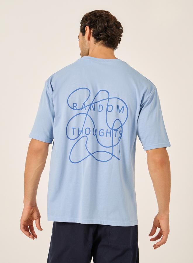 Styli Slogan Print Round Neck Oversized T-Shirt  - Image 5
