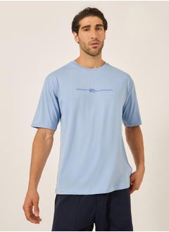 Styli Slogan Print Round Neck Oversized T-Shirt  - Image 3