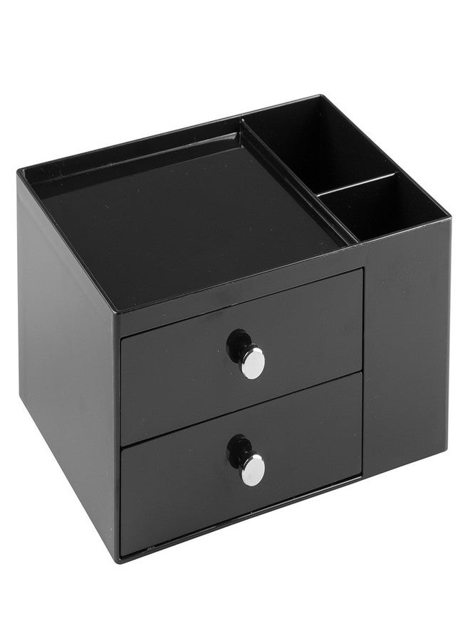 iDesign Office Supplies Desk Organizer, for Staplers, Scissors, Pens, Markers, Highlighters, Notepads - 2 Drawers, Black - Image 1