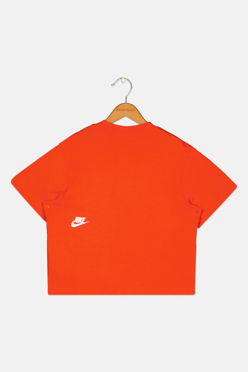 Nike Kids Girl Crew Neck Short Sleeve Outdoor Top, Orange - Image 2