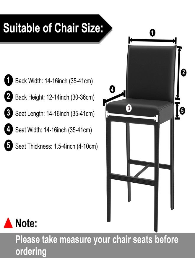 PiccoCasa Waterproof Bar Stool Covers, Faux Leather Pub Counter Height Side Chair Covers with Elastic Band White 2Pcs - Image 3