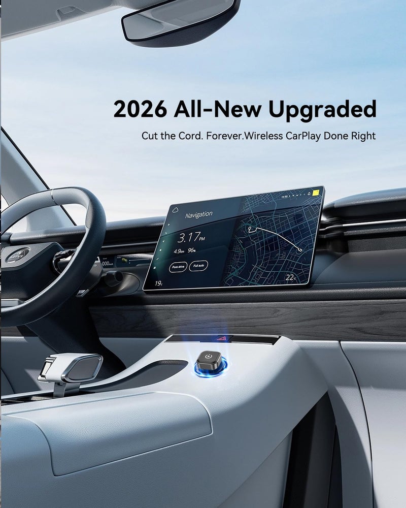 Spedal 2026 2-in-1 Wireless CarPlay & Android Auto Adapter, Ultra Mini Dongle Converts Wired to Wireless, WiFi 6 & Bluetooth 5.4, Plug & Play Stick for Cars with Factory Wired System, Low Latency - Image 3