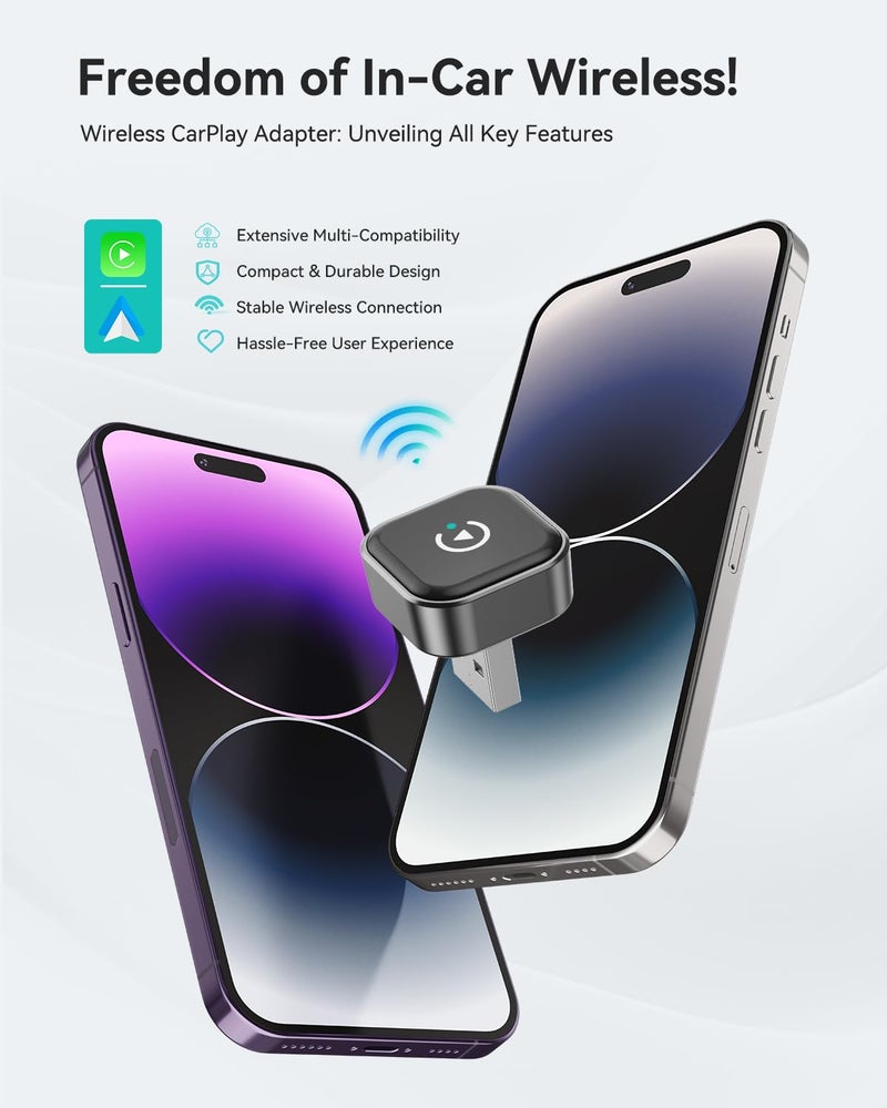 Spedal 2026 2-in-1 Wireless CarPlay & Android Auto Adapter, Ultra Mini Dongle Converts Wired to Wireless, WiFi 6 & Bluetooth 5.4, Plug & Play Stick for Cars with Factory Wired System, Low Latency - Image 2
