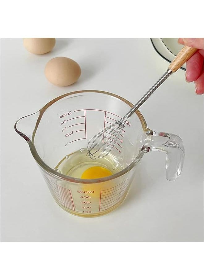 Generic - Mini Whisk Stainless Steel Wire Small Whisk Egg Whisk Cooking Frother Egg Beater Tiny Whisk with Wood Handle 20cm for Whisking, Beating, Blending Ingredients, Mixing Sauces Pack of 2 - Image 1