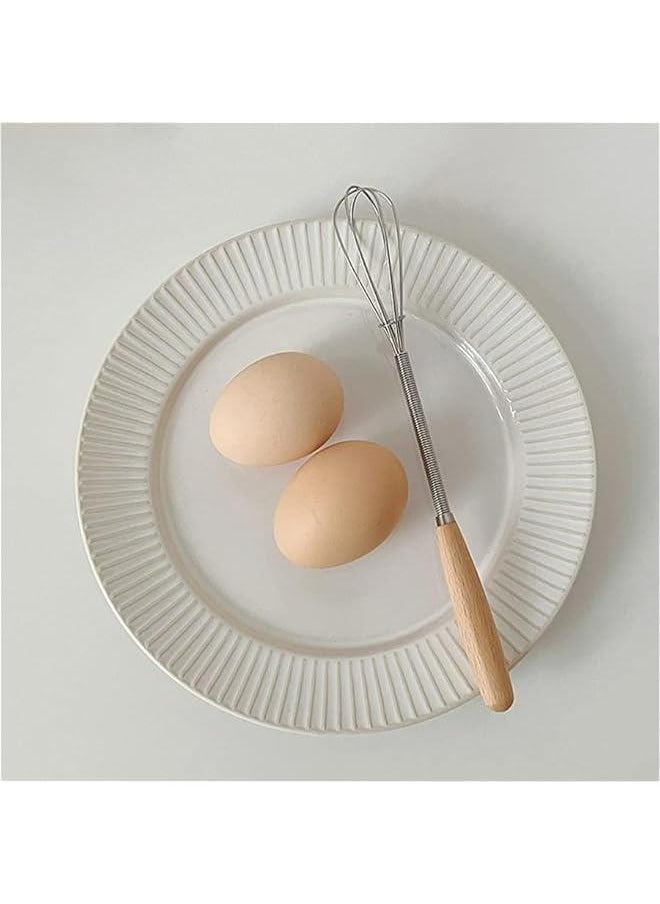 Generic - Mini Whisk Stainless Steel Wire Small Whisk Egg Whisk Cooking Frother Egg Beater Tiny Whisk with Wood Handle 20cm for Whisking, Beating, Blending Ingredients, Mixing Sauces Pack of 2 - Image 1