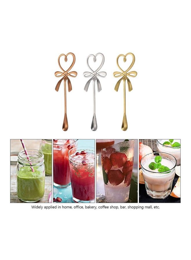 نيبمينينت مجموعة ملاعق قهوة من الستانلس ستيل بتصميم على شكل عقدة مكونة 3 قطع متعدد الألوان 14x4.6سم - Image 5