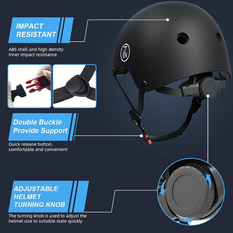 67i Bike Helmet Skateboard Helmet for Adult Cycling Bicycle Scooter Helmets for Men Women Adjustable Roller Skate Helmet for Multi-Sport Bicycle Scooter Inline Rollerblading Cycling Skateboarding - Image 3