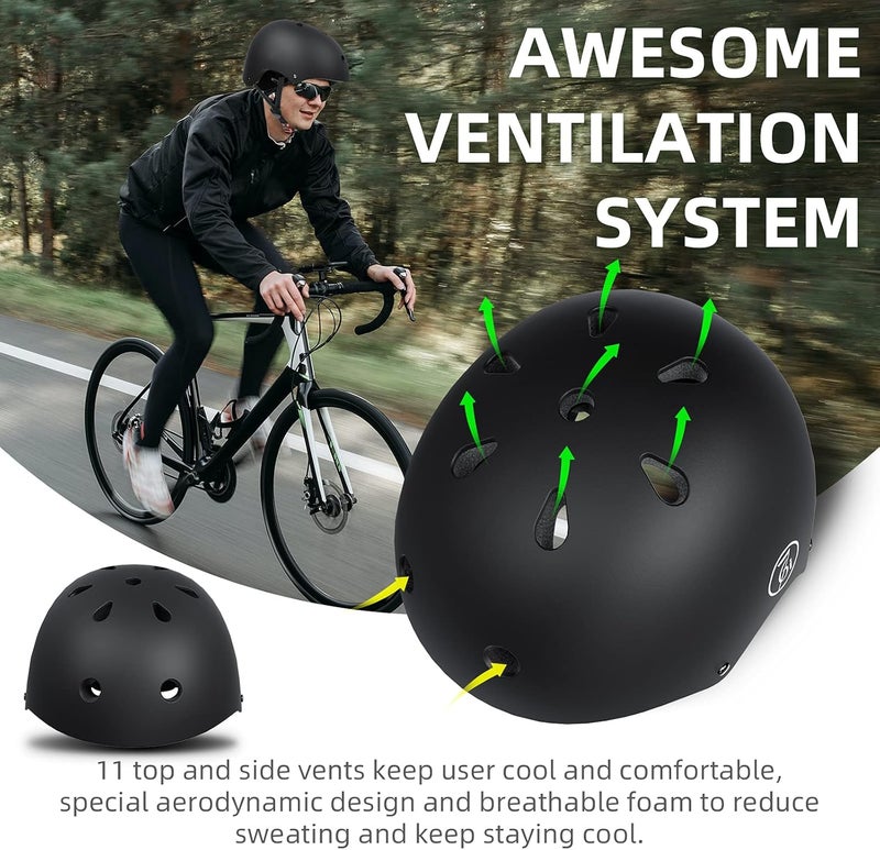 67i Bike Helmet Skateboard Helmet for Adult Cycling Bicycle Scooter Helmets for Men Women Adjustable Roller Skate Helmet for Multi-Sport Bicycle Scooter Inline Rollerblading Cycling Skateboarding - Image 2