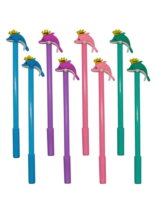 Maydahui 12 قطعة أقلام رولربول على شكل دولفين بتاج سمكة قافزة حوت قلم كيوت كاواي حبر جل أسود كتابة سلسة للمدرسة القرطاسية المكتب - Image 1