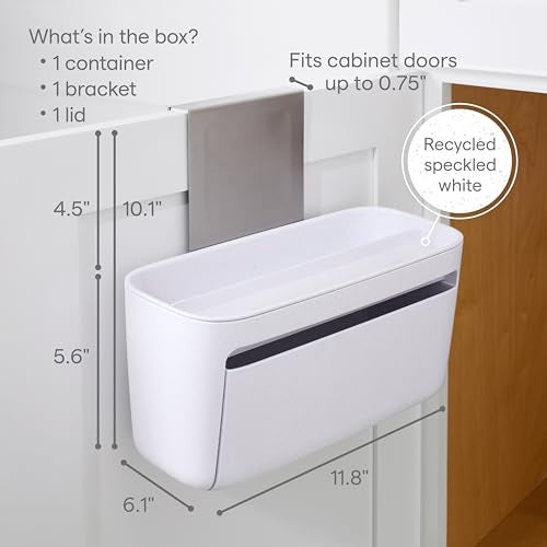YouCopia حامل أقراص غسالة الصحون YouCopia DoorStash™ مع غطاء، حاوية تخزين معلقة للمنظفات، أبيض مرقط - Image 4