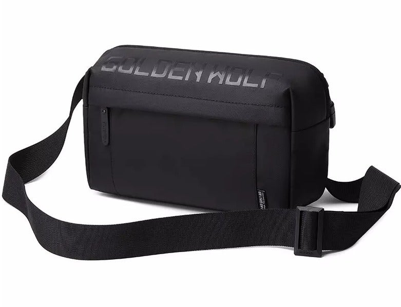 Golden Wolf Men's Casual Crossbody Bag - A practical shoulder and chest bag for travel and work, fits a 9.7-inch tablet, and features a headphone jack and USB port - Model GXB00129 - Image 1