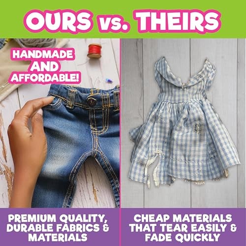 Dress Along Dolly 9pc Hermione Granger Inspired Outfit- 18" Doll Clothes & Accessories Compatible w American Girl Dolls- School Uniform Set Includes Shirt, Skirt, Sweater, Tie, Socks, Robe, & Shoes- Gift Set for Girls - Image 5