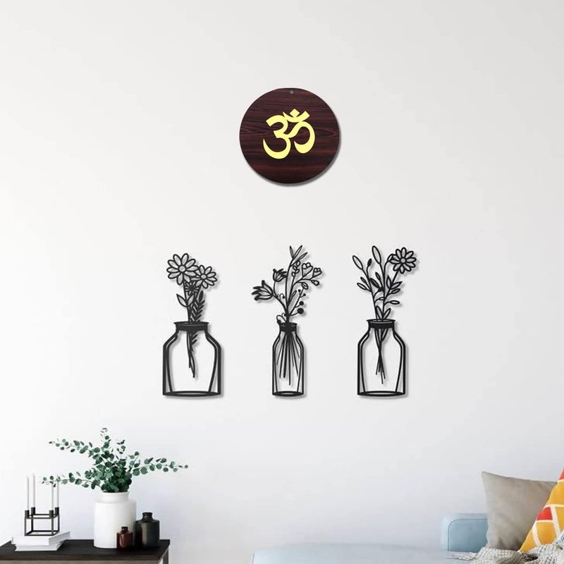 DULI Dream Catcher Traditional Indian Dreamcatcher Wall Art for Bedrooms, Home Wall, Hanging Design, Height 75 cm (Blue),Metal, Feathers Dreamcatcher (MDF_Hanging-Om) - Image 4