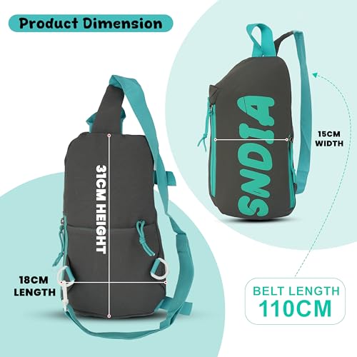 SNDIA Sling Bag for Men Stylish Crossbody Backpack for Men & Women, Messenger Bags, Casual Shoulder Bag, Chest Bag (Dark Grey, 31x15x18cm) - Image 2