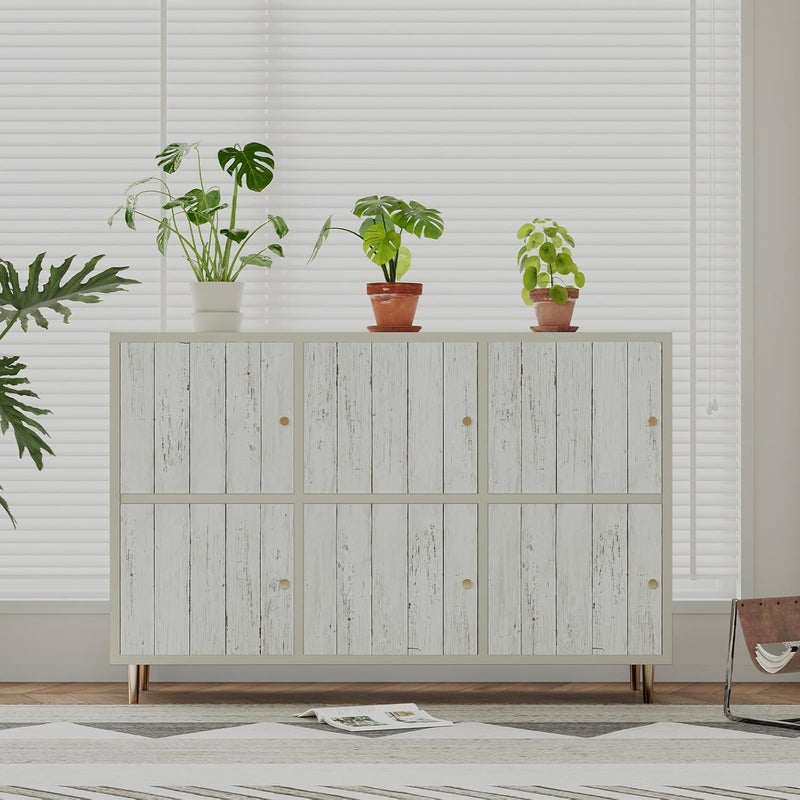 Abyssaly White Grey Wood Self Adhesive Paper 17.71 in X 32.8 Ft Removable Wood Peel and Stick Wallpaper Decorative Wall Covering Vintage Wood Panel Interior Film - Image 3