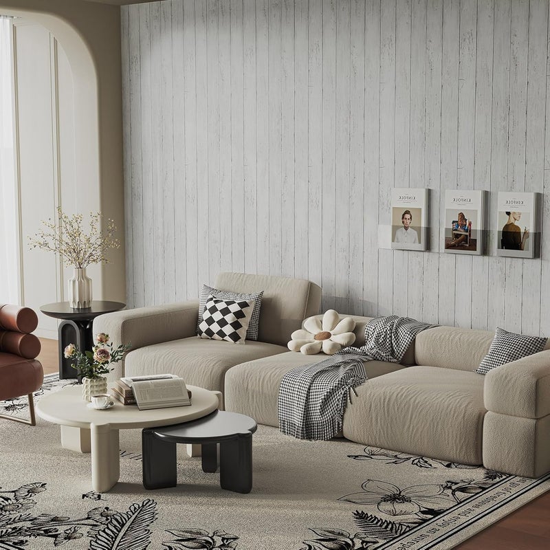 Abyssaly White Grey Wood Self Adhesive Paper 17.71 in X 32.8 Ft Removable Wood Peel and Stick Wallpaper Decorative Wall Covering Vintage Wood Panel Interior Film - Image 4