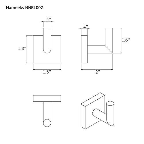Nameeks NNBL002 Nice Hotel Polished Bathroom Hook, Chrome - Image 2