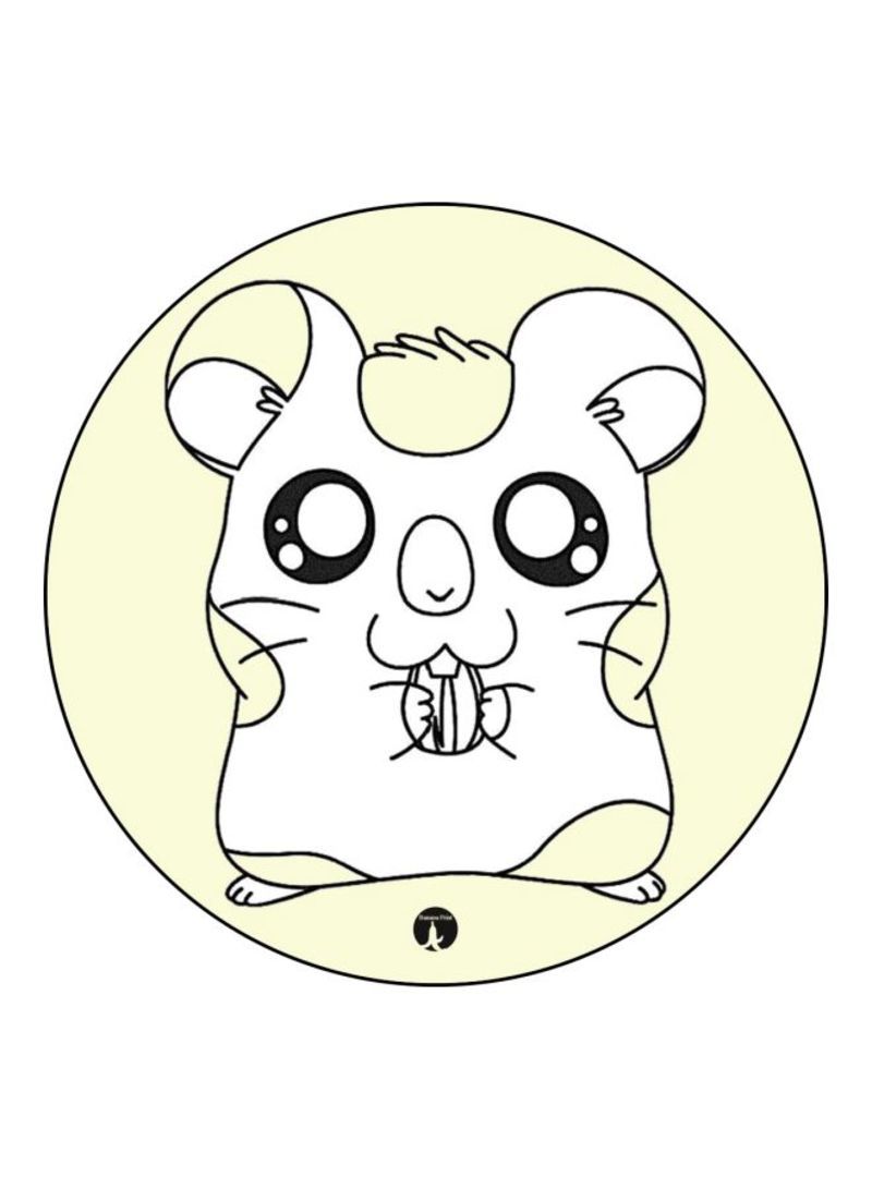 RKN Anime Hamtaro Theme Printed Mouse Pad  White/Yellow