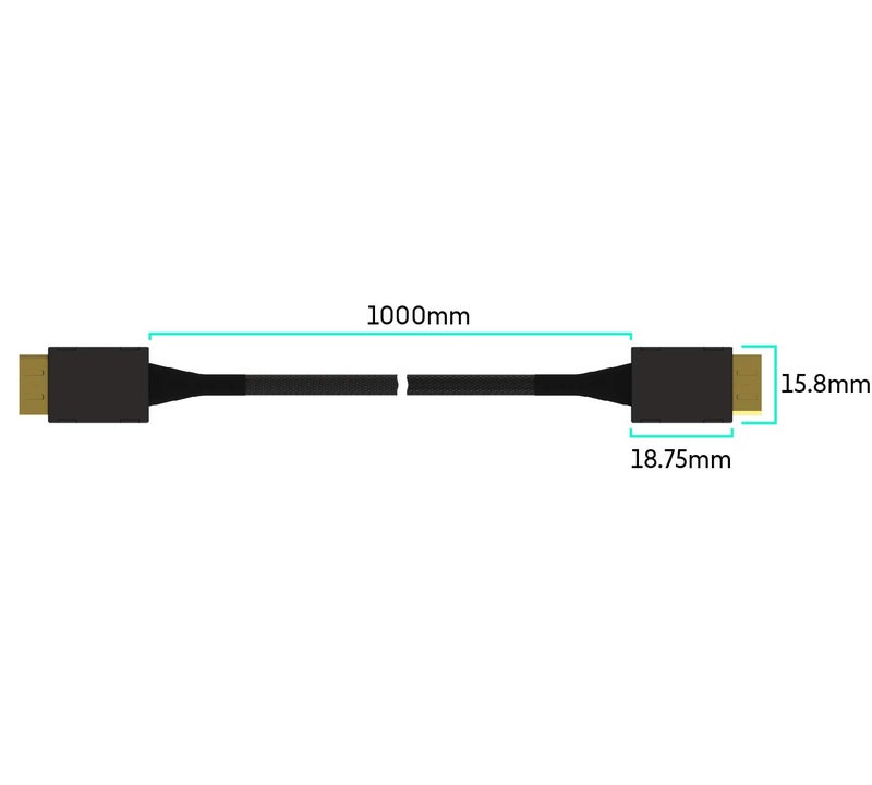 LINKUP - OCuLink PCIe Gen 4 SFF-8611 4i to OCuLink SFF-8611 SSD Data Active Cable w/Nylon Cable Jacket 100cm - Image 2