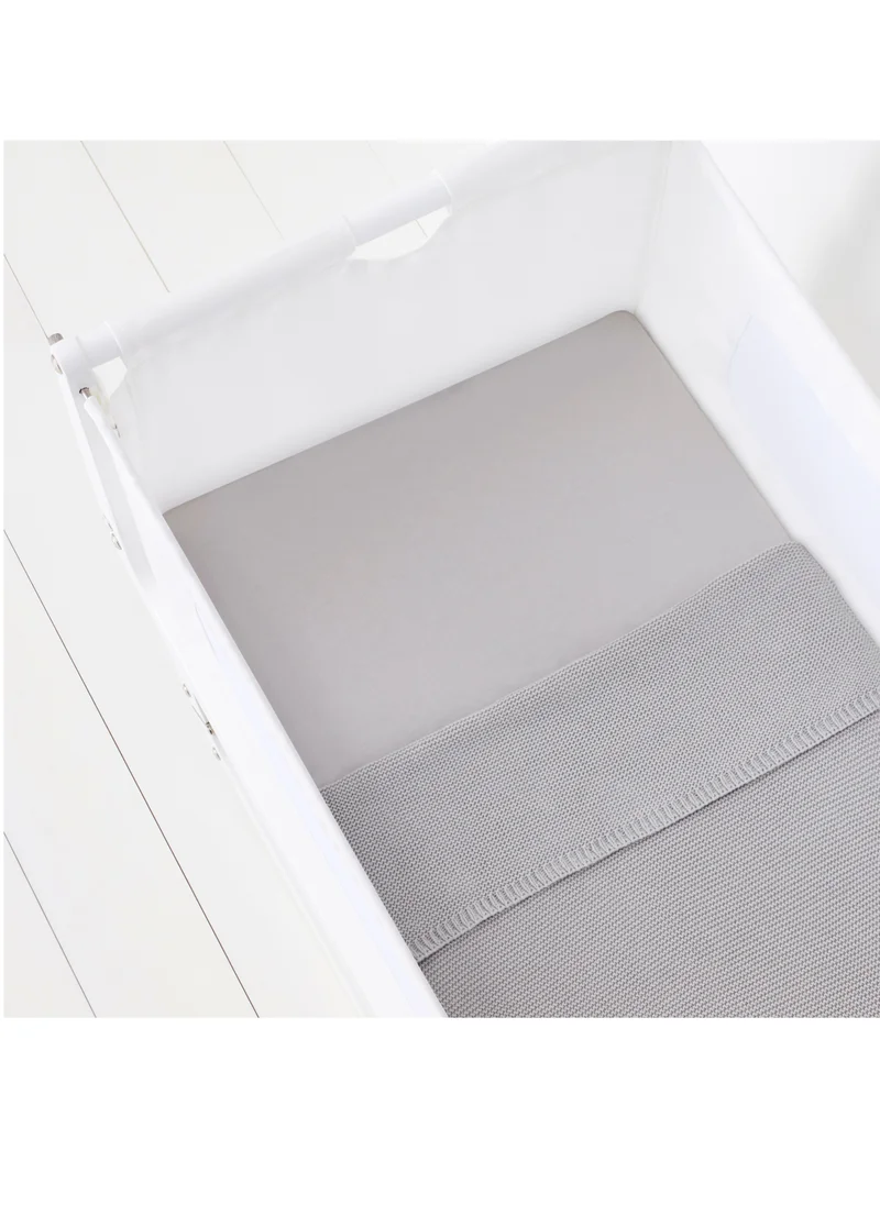 سنوز 3 Pieces Crib Bedding Set For Infant And Baby, 100% Soft Jersey Cotton, Contents: 1X Blanket , 2 X Crib Sheets Fitted Sheet Size:44 X 80Cm (Max.), Blanket Size: 75 X 75Cm - Grey