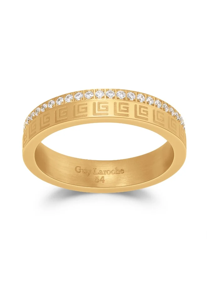 غاي لاروش Audrey Gold-Plated with Crystals Ring for Women 54mm