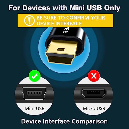 AGVEE 2 Pack 66ft Mini USB Cable Braided Durable USBA to MiniB Charger Charging Cord for TI84 Garmin GPS GoPro Hero 4 3 2 HD PS3 Controller Canon Camera Blue Yeti Microphone Red - Image 3