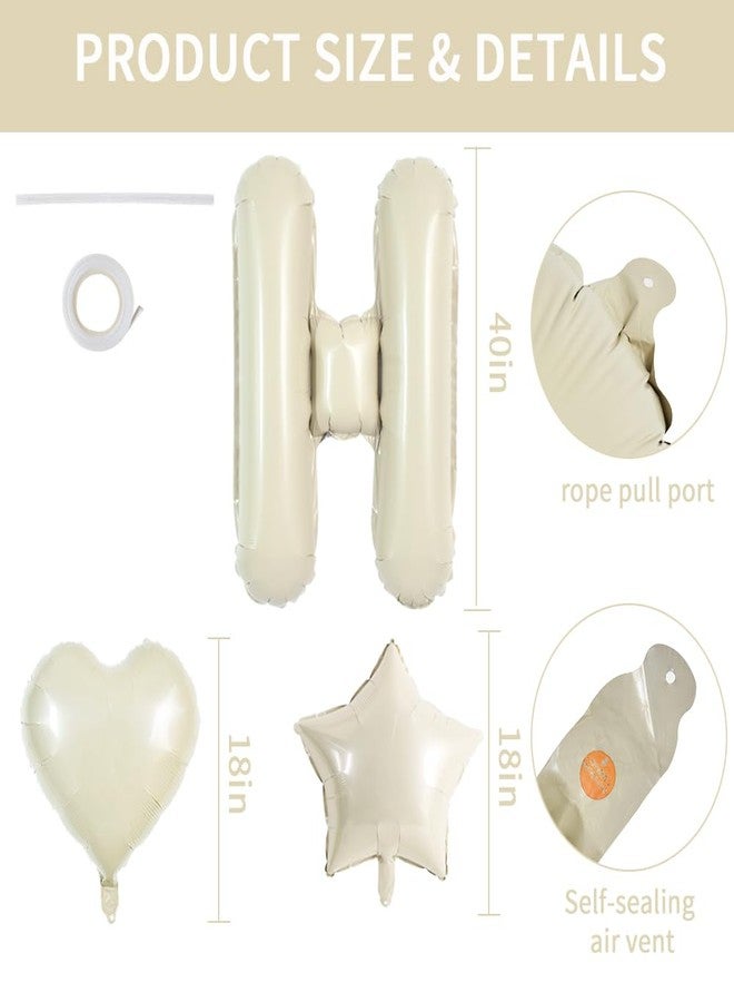 TONIFUL 40 Inch Cream White HOME Letter Balloon, Large Decoraction for Housewarming, New Home Parties and Homecoming Celebrations,Premium Ivory White Balloon Banner for Welcome Sign and Party Supplies - Image 2