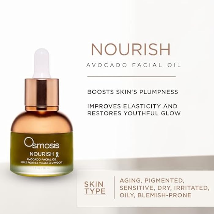 OSMOSIS NOURISH Organic Avocado Facial Oil, Cold Pressed, Aging, Pigmented, Sensitive, Dry, Irritated, Oily, Blemish-Prone Skin, 1 Fl Oz - Image 3