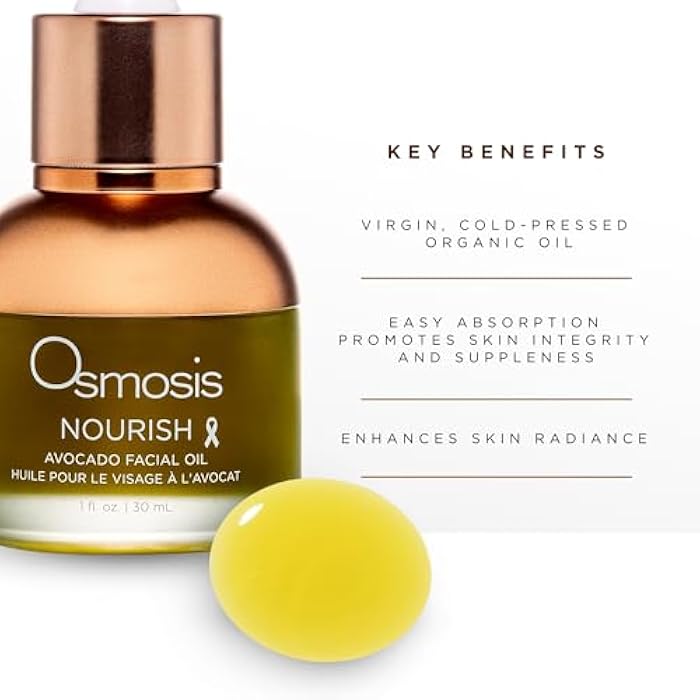 OSMOSIS NOURISH Organic Avocado Facial Oil, Cold Pressed, Aging, Pigmented, Sensitive, Dry, Irritated, Oily, Blemish-Prone Skin, 1 Fl Oz - Image 4