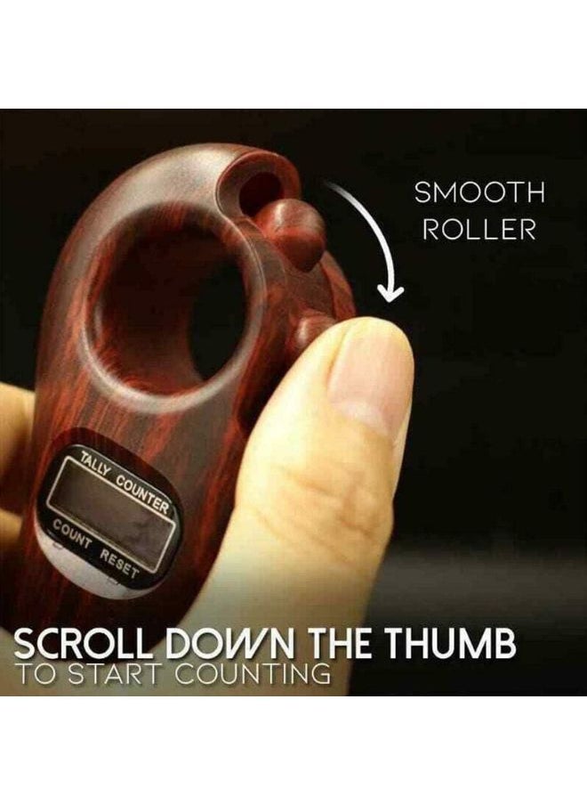 Generic - DIGITAL TASBEEH COUNTER | Digital Finger Tasbeeh Portable Rotating Prayer Beads with Digital Counter | Electronic prayer tasbeeh , Brown - Image 1