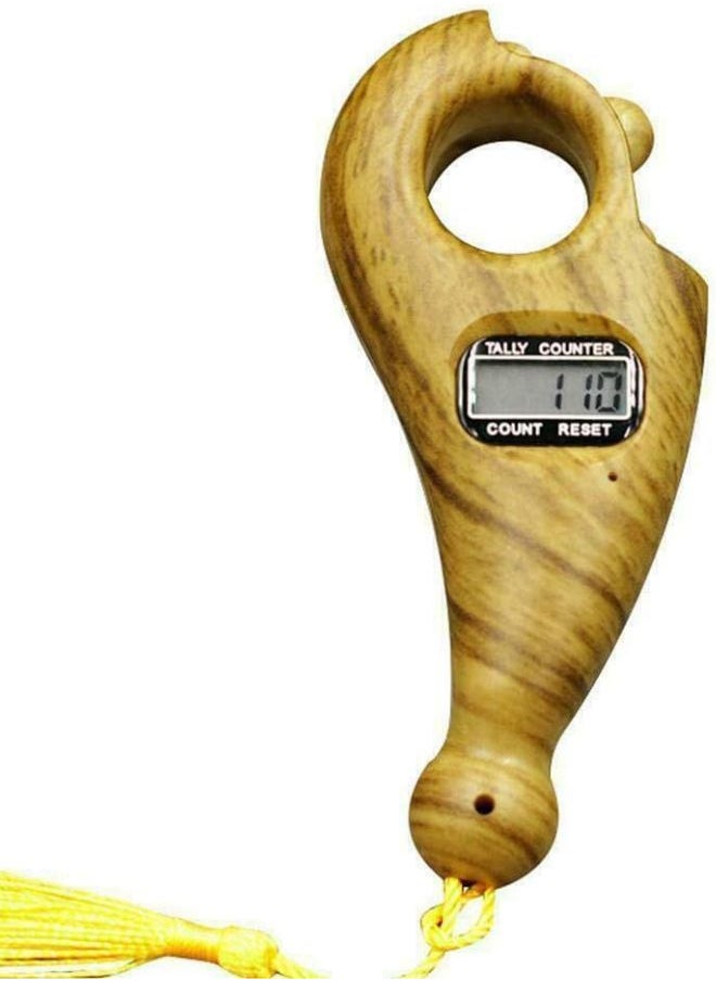 Generic - DIGITAL TASBEEH COUNTER | Digital Finger Tasbeeh Portable Rotating Prayer Beads with Digital Counter | Electronic prayer tasbeeh , Brown - Image 1