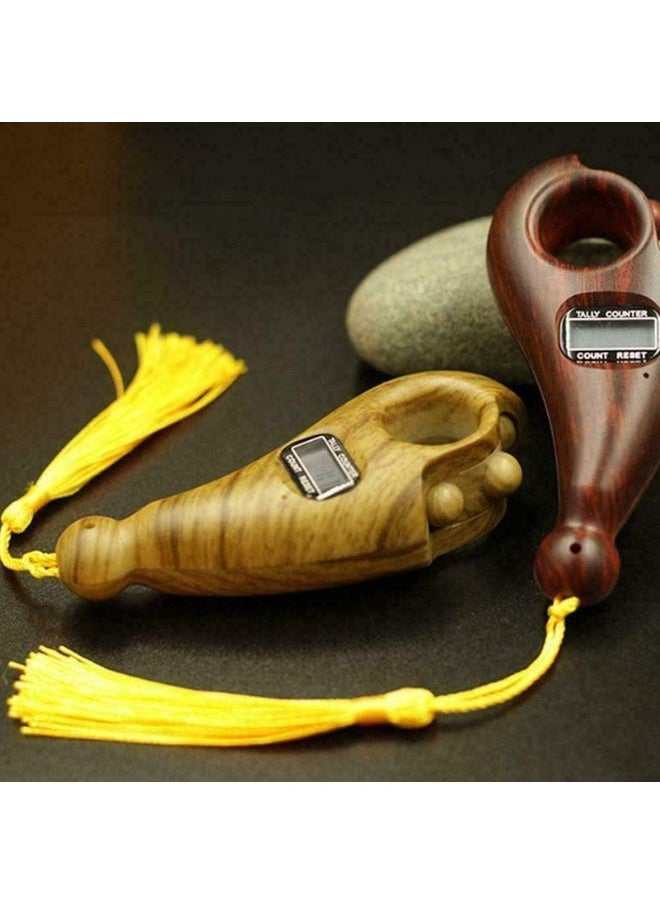 Generic - DIGITAL TASBEEH COUNTER | Digital Finger Tasbeeh Portable Rotating Prayer Beads with Digital Counter | Electronic prayer tasbeeh , Brown - Image 1