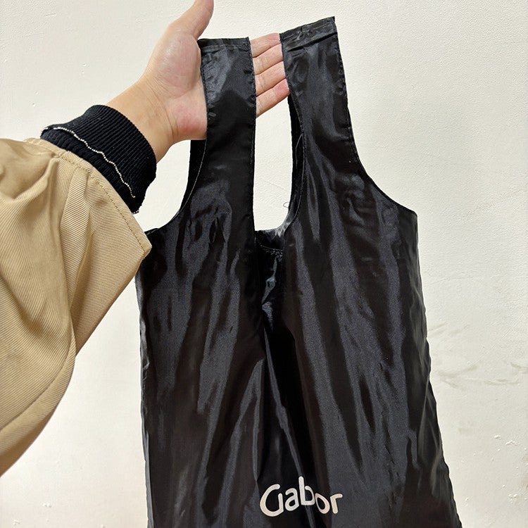 Lightweight Black Nylon Shopping Bag - Image 4