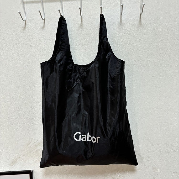 Lightweight Black Nylon Shopping Bag - Image 3