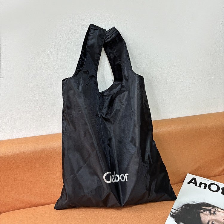 Lightweight Black Nylon Shopping Bag - Image 1